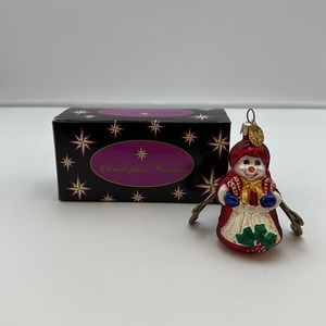 Christopher Radko COOL COUPLE Snowman Snow Woman Gem Christmas Ornament + Box
